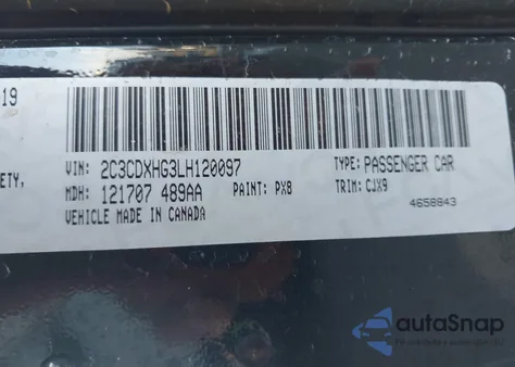 2020 Dodge Charger Gt Rwd из США, поврежденный, VIN 2C3CDXHG3LH120097